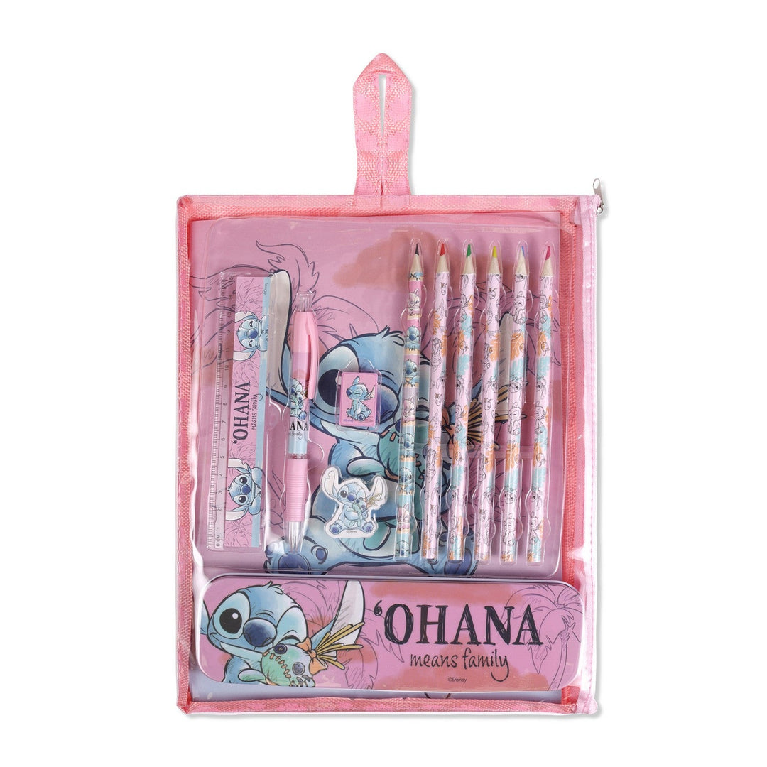 Disney 12 Piece Bumper Stationery Set In Reusable Stitch Bag ST00033