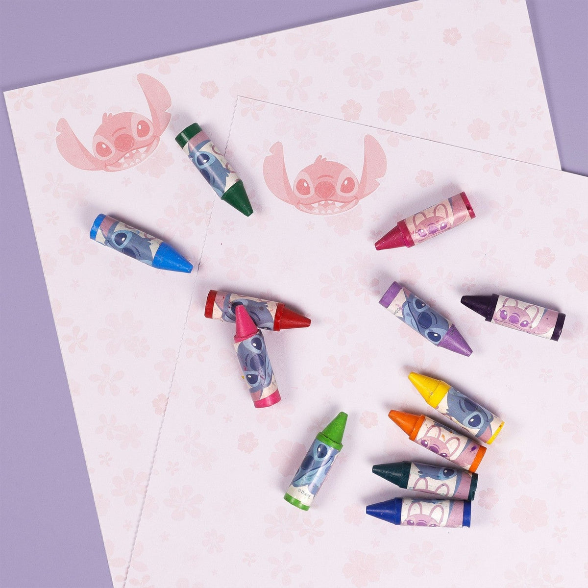 Disney Stitch With 12 Mini Crayons Notebook ST00074