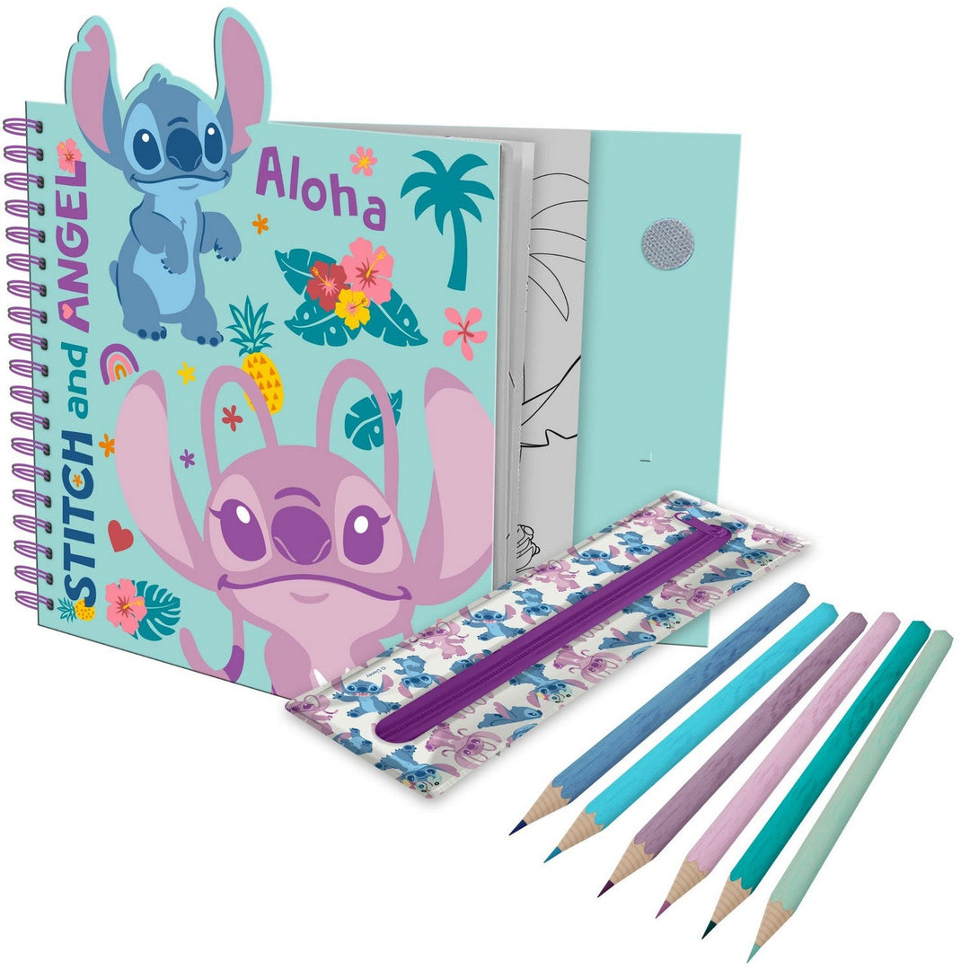 Disney 9 Pcs Stitch And Angel Colouring Set ST00080