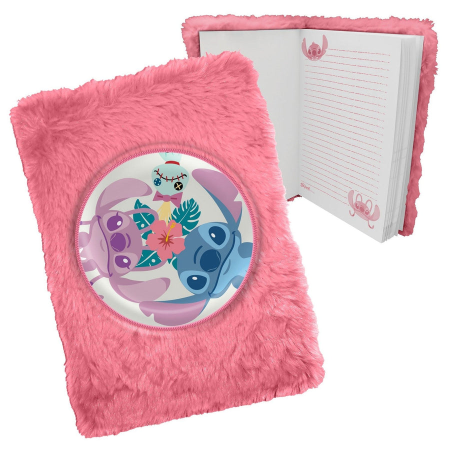 Disney Stitch & Angel Plush Red Notebook ST00081