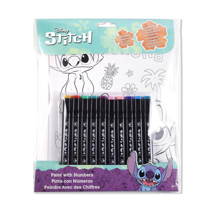 Disney 12 Pcs Colour By Numbers Activity Stitch Aloha Set ST00107