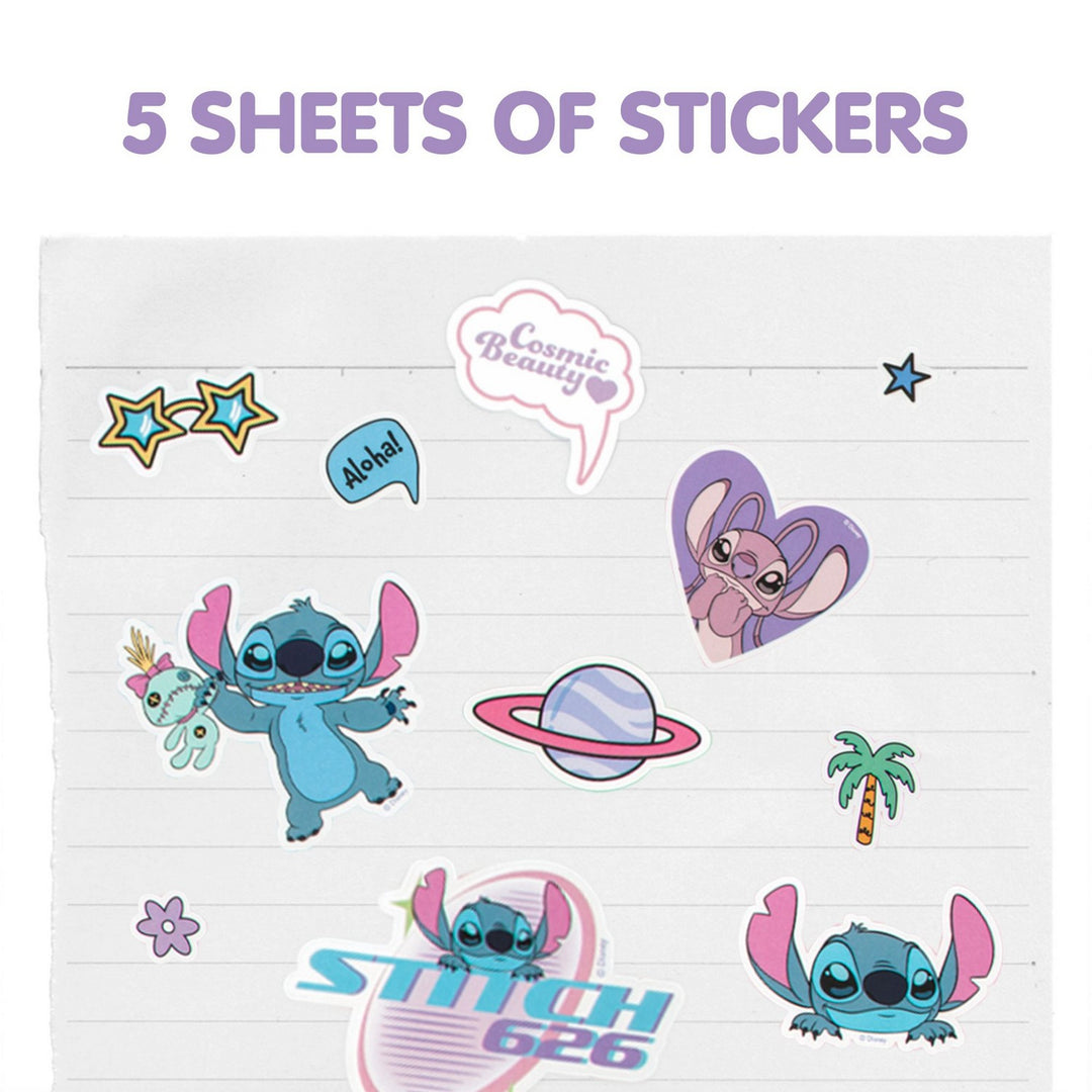 Sheet of stickers featuring cartoon characters with '5 Sheets of Stickers' text above.