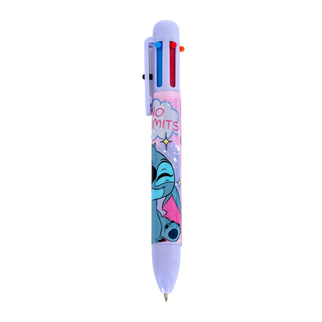 Colorful pen with cartoon character design on a white background