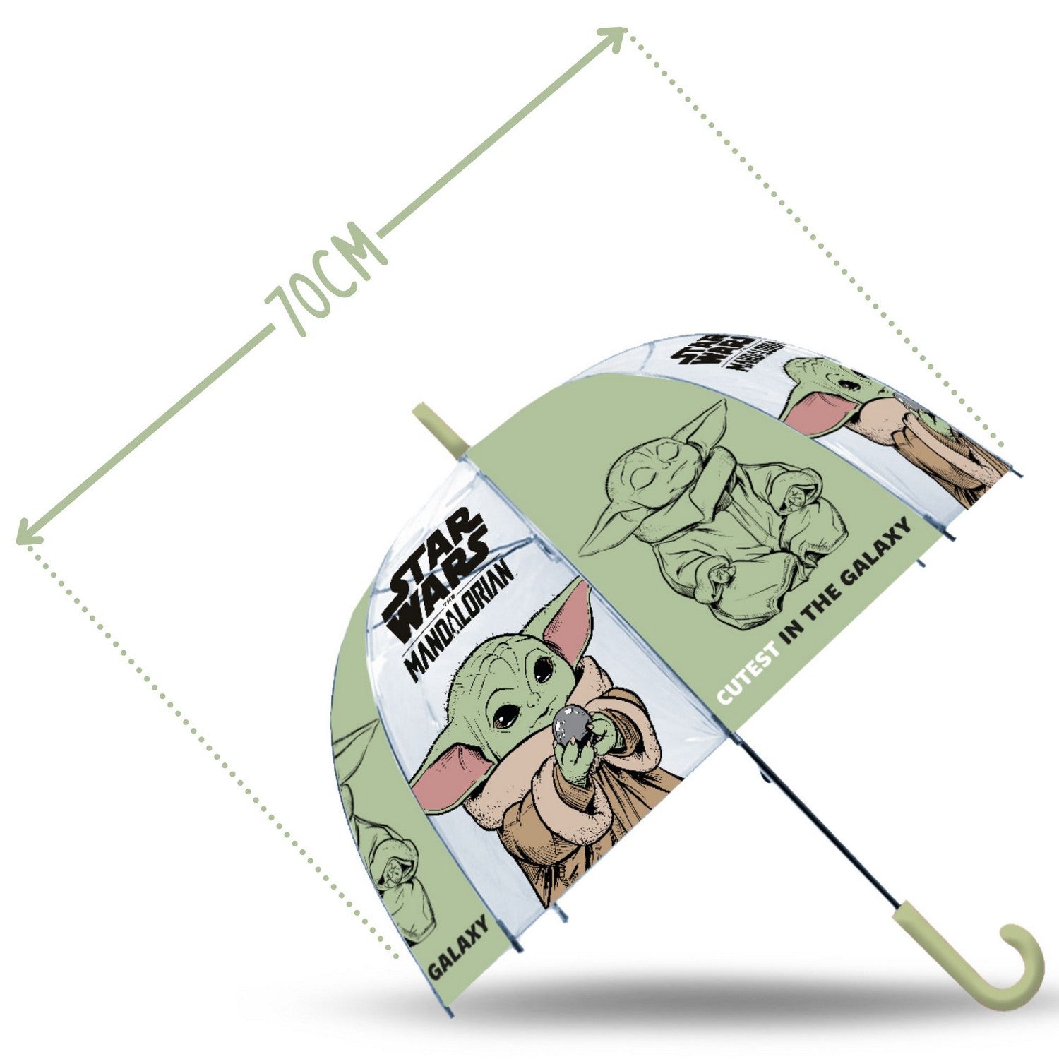 Star Wars Mandalorian Transparent Bell Umbrella 46Cm Grogu SW00001
