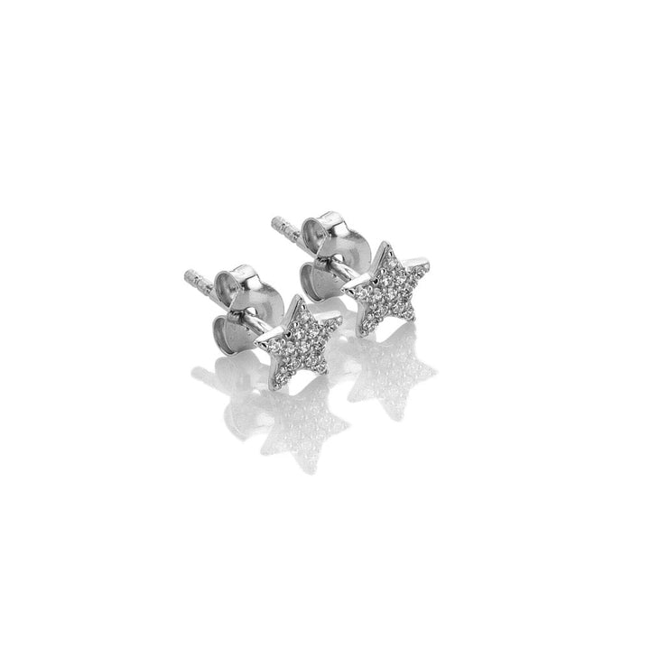 Star-shaped silver earrings 