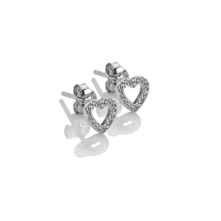 Heart-shaped silver earrings 