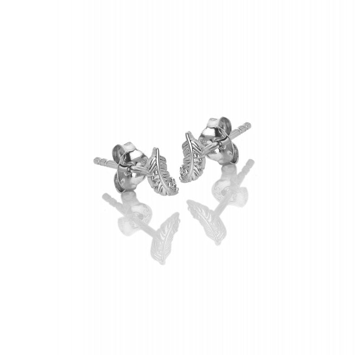 Silver leaf-shaped earrings 