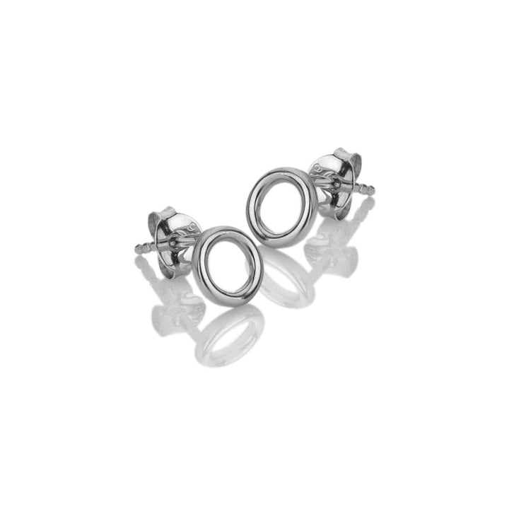 Pair of silver circle stud earrings 