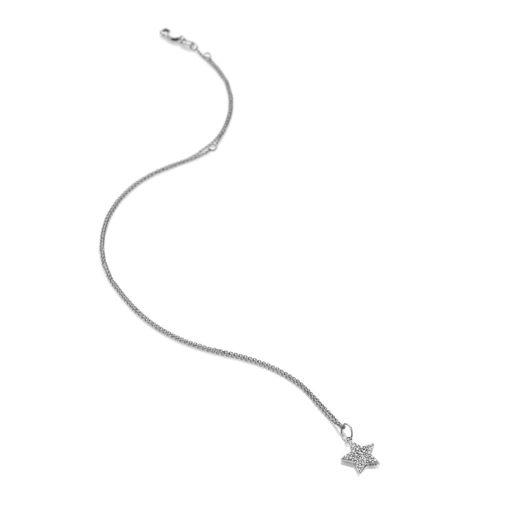 Silver chain necklace with a star-shaped pendant 