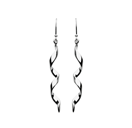 Luxury Dew Long Twisted Drops 68414HP in elegant design, showcasing the beauty of sterling silver Drops, perfect for lasting jewelry craftsmanship.