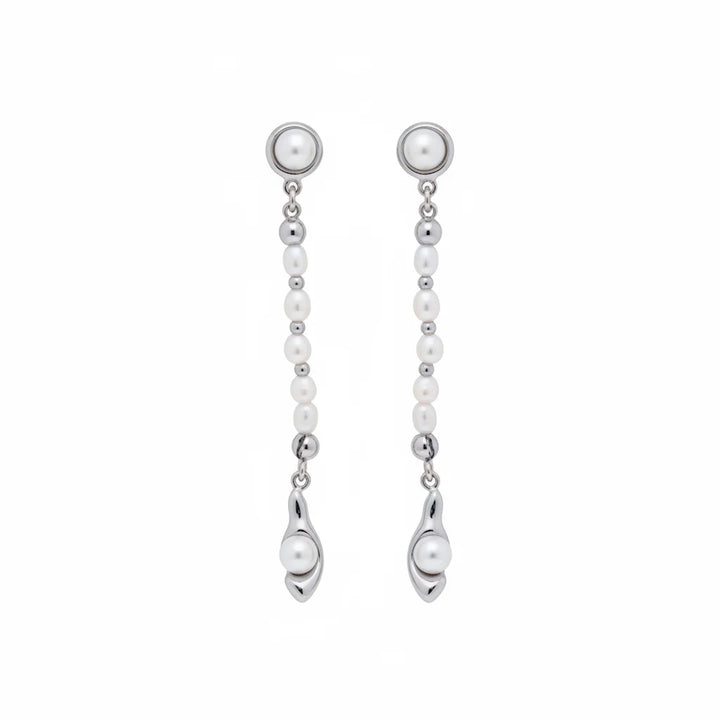 Seeds Bead Pearl Dangle Earrings