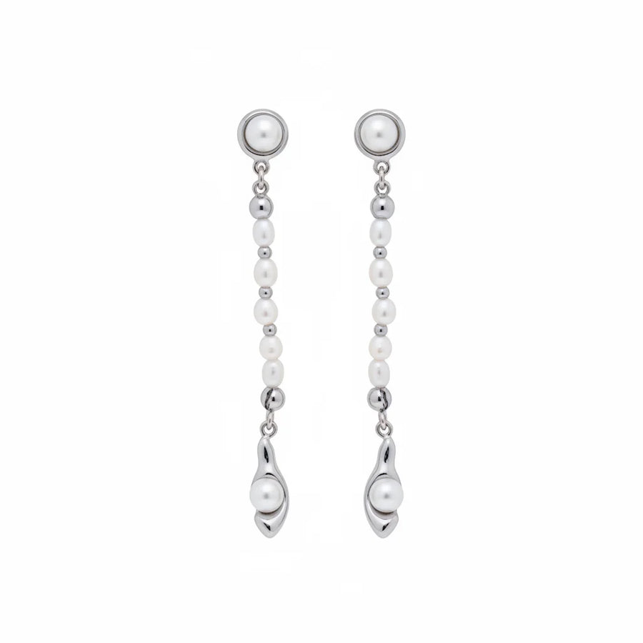 Seeds Bead Pearl Dangle Earrings