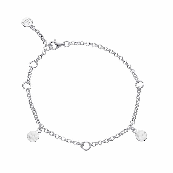 Silver 3 Station Charm Bracelet CBRS3STN
