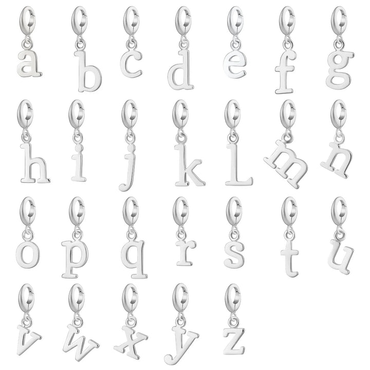 Silver Letter Charm Necklace CLNSA-1