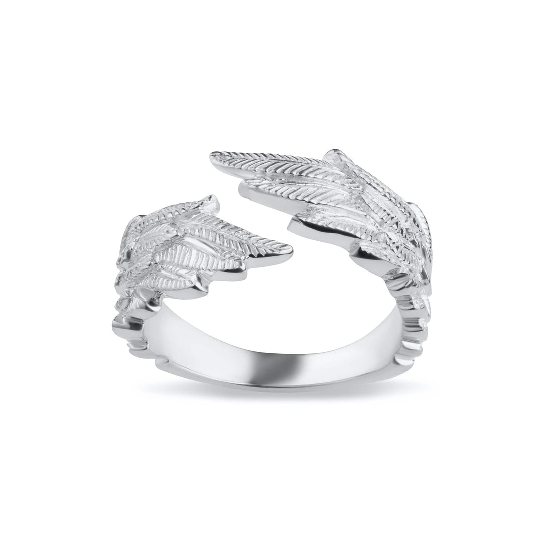 Silver Angel Wing Hug Ring RSAWING