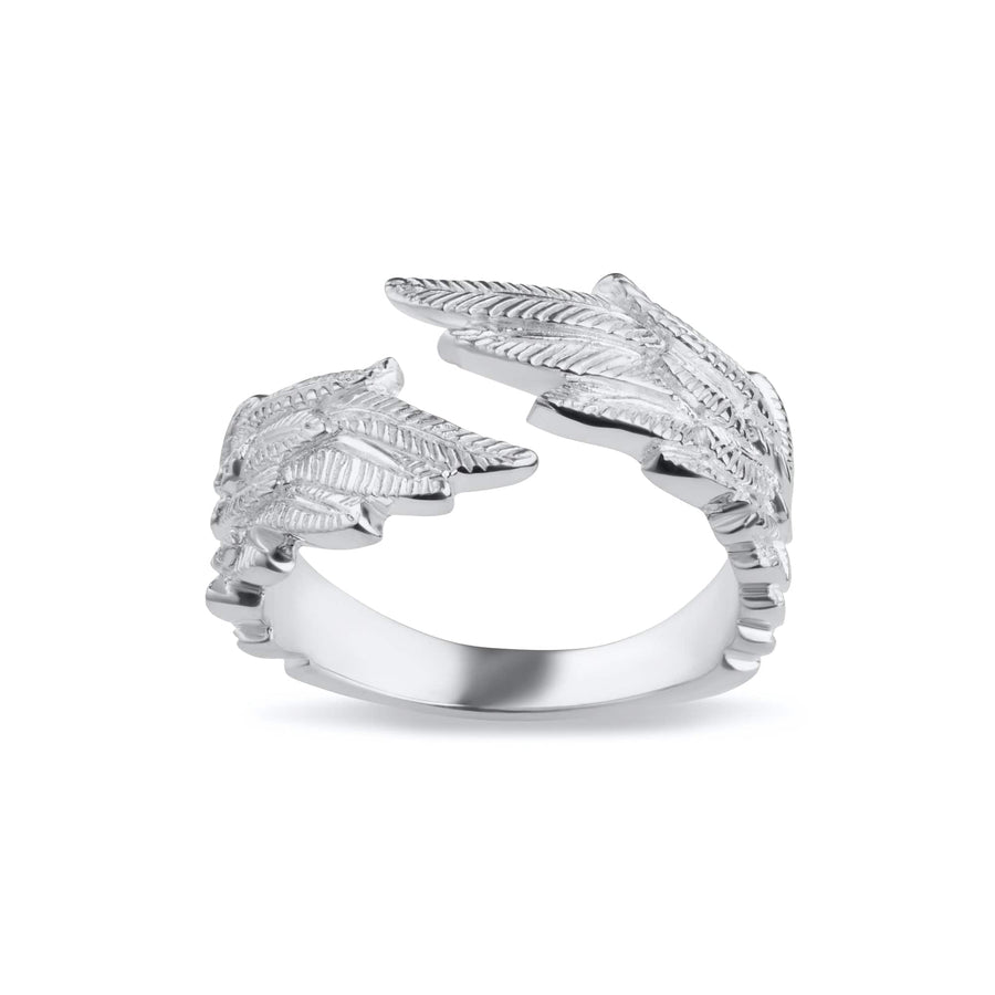 Silver Angel Wing Hug Ring RSAWING