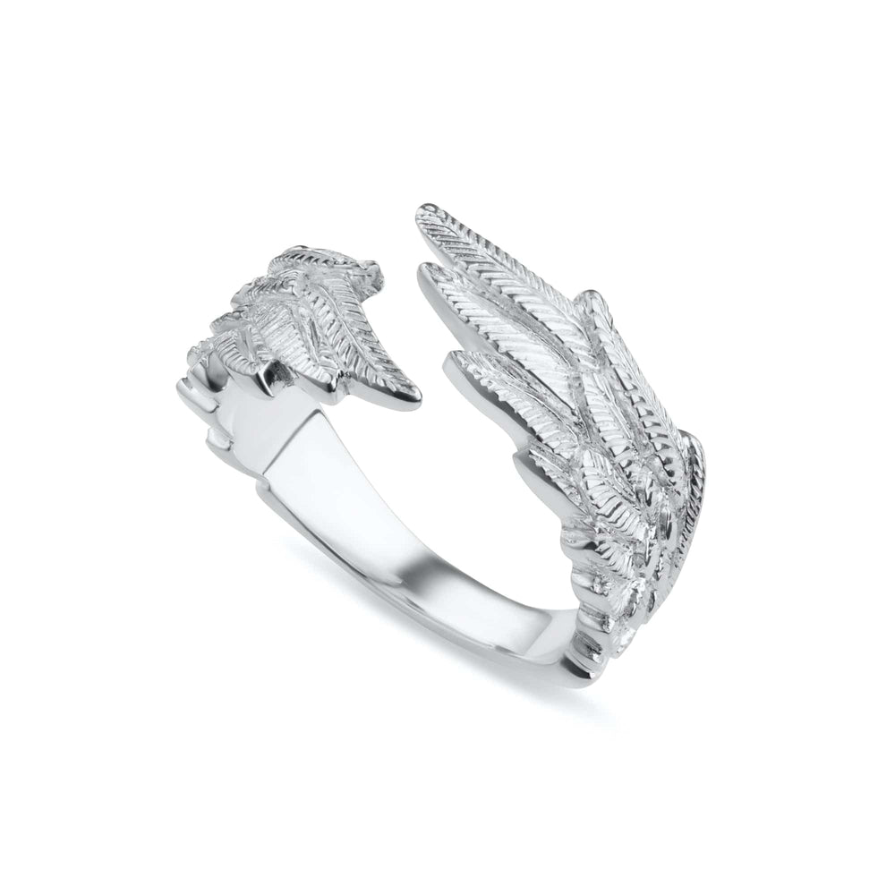 Silver Angel Wing Hug Ring RSAWING