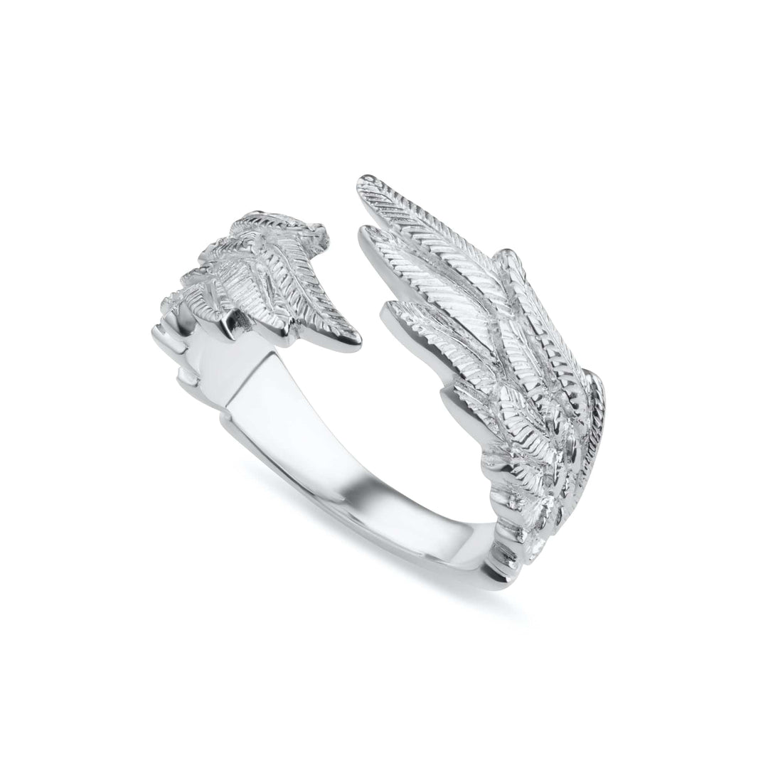 Silver Angel Wing Hug Ring RSAWING