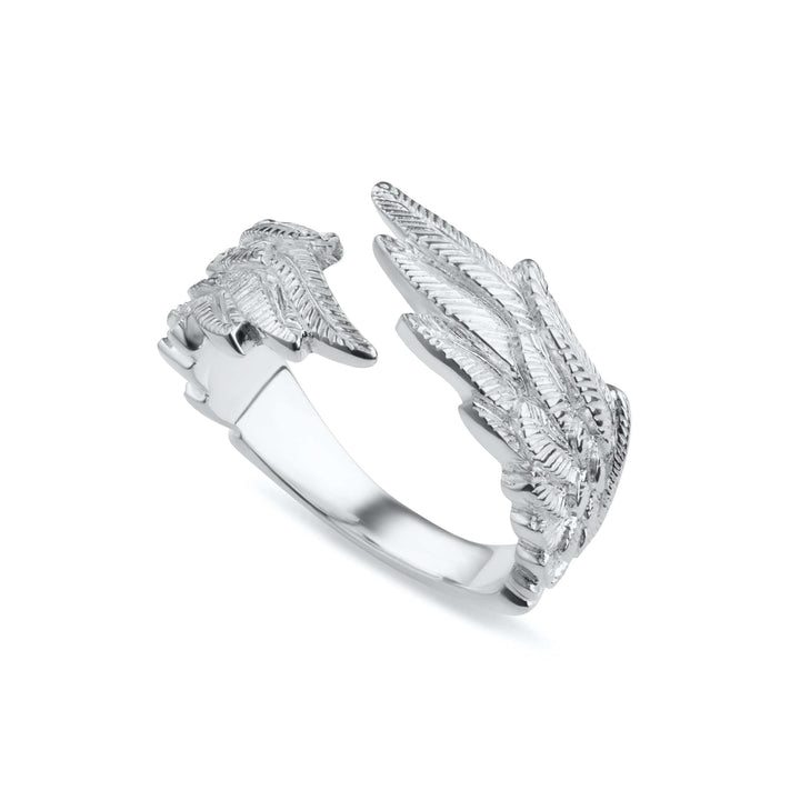 Silver Angel Wing Hug Ring RSAWING