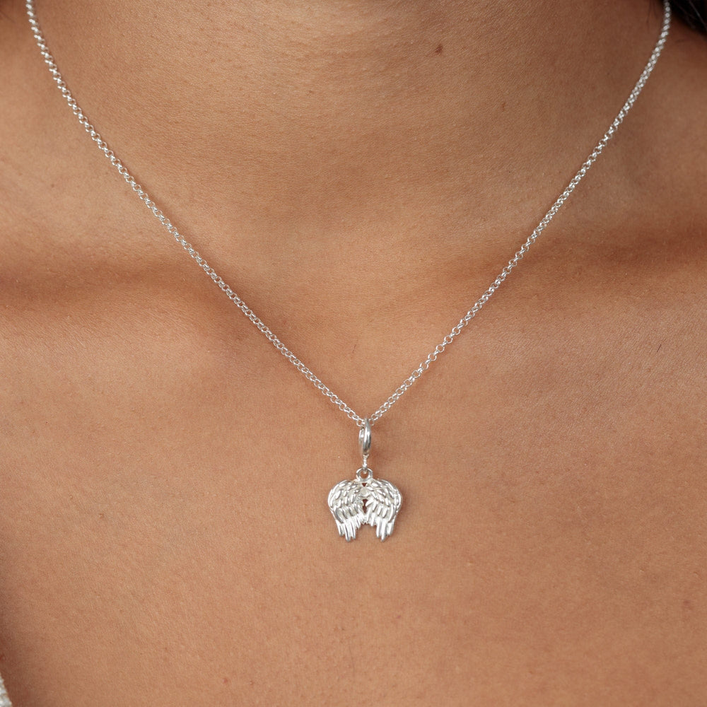 Silver Angel Wings Necklace CNSAS-1