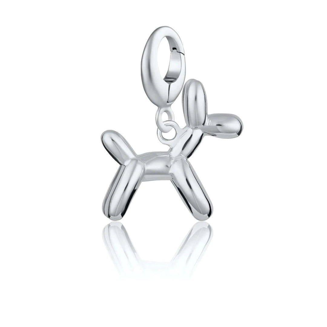 Silver Balloon Dog Charm CSBD