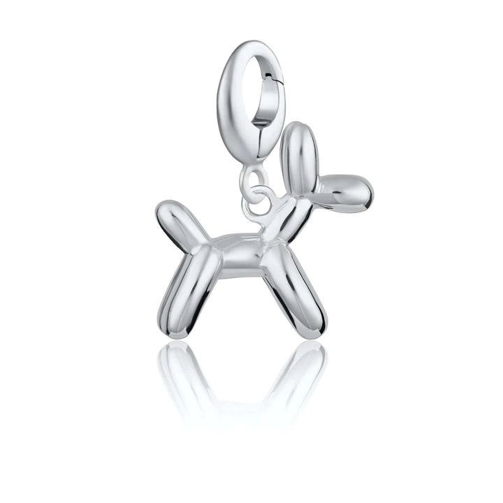 Silver Balloon Dog Charm CSBD