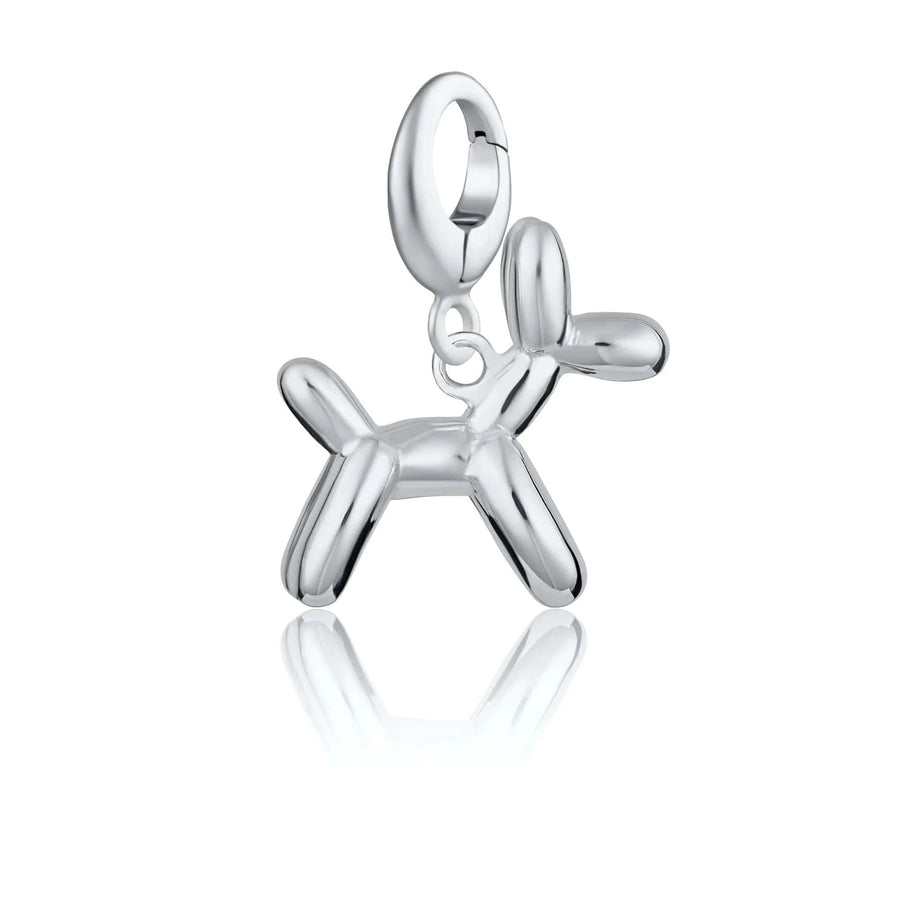 Silver Balloon Dog Charm CSBD