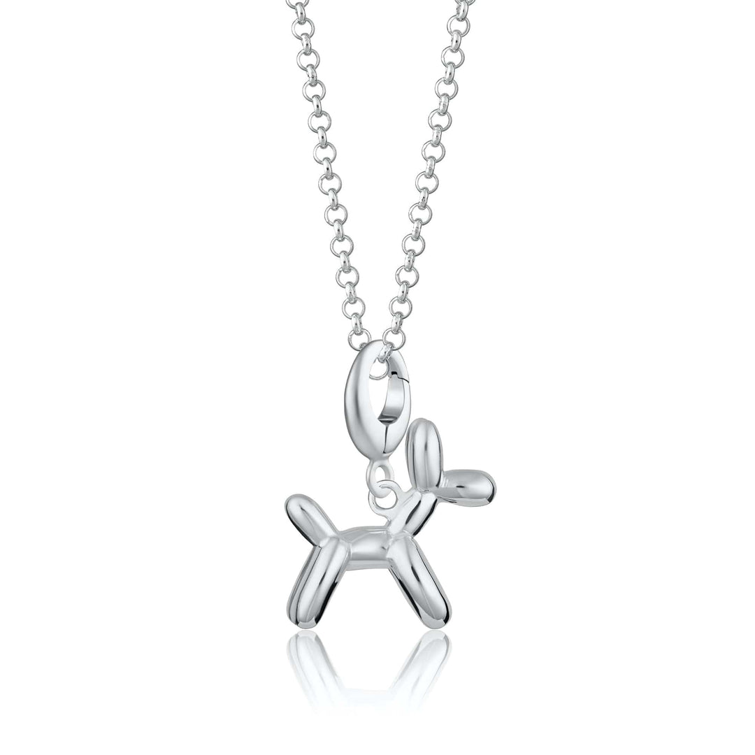 Silver Balloon Dog Necklace CNSBD-1