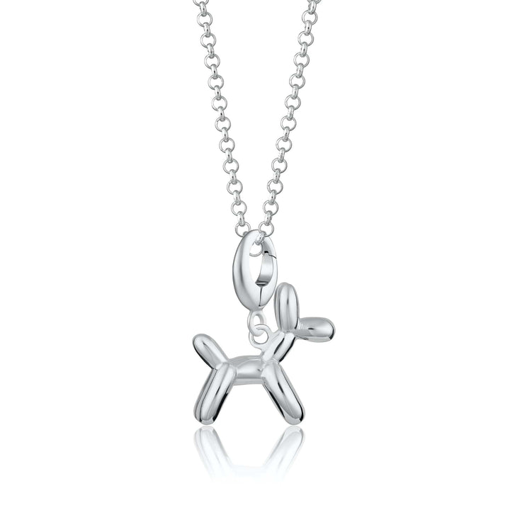 Silver Balloon Dog Necklace CNSBD-1