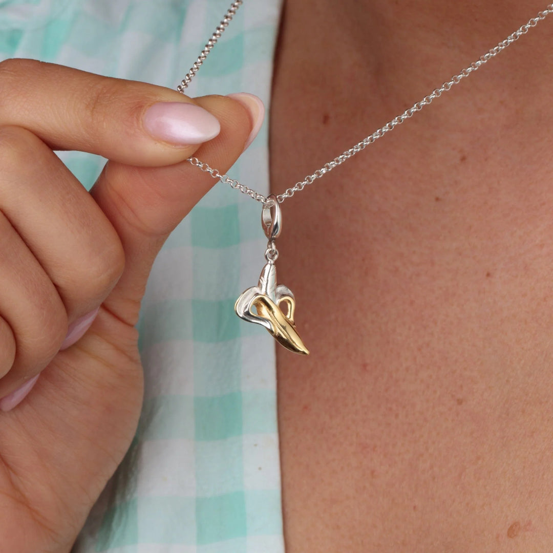 Silver Banana Necklace CNSBAN-1