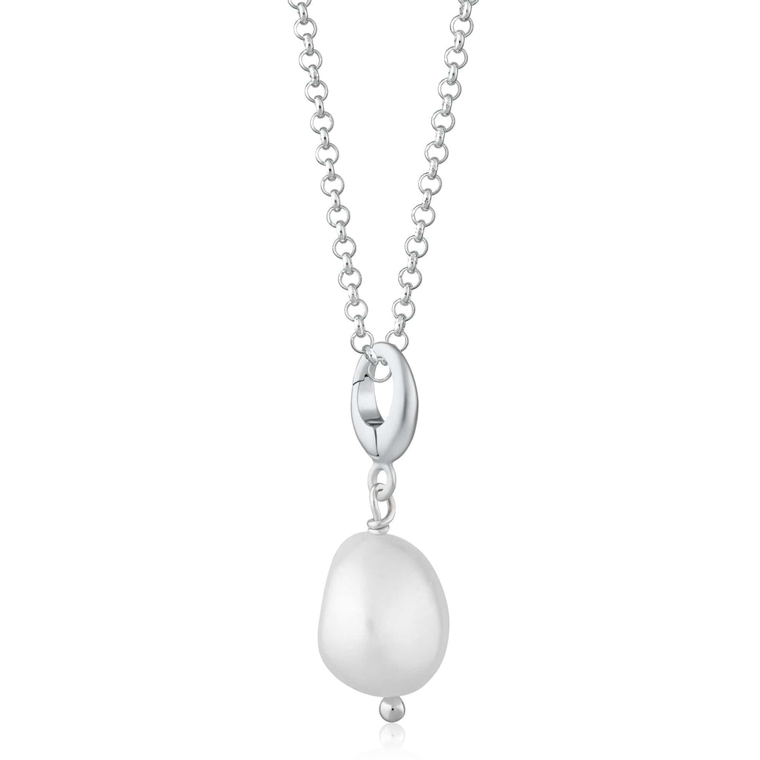 Silver Baroque Pearl Necklace CNSBPL-1