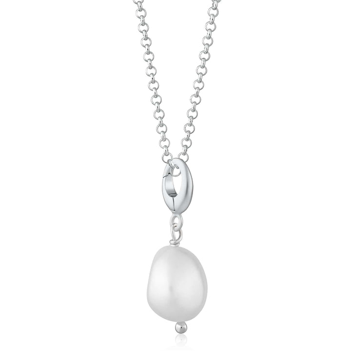 Silver Baroque Pearl Necklace CNSBPL-1