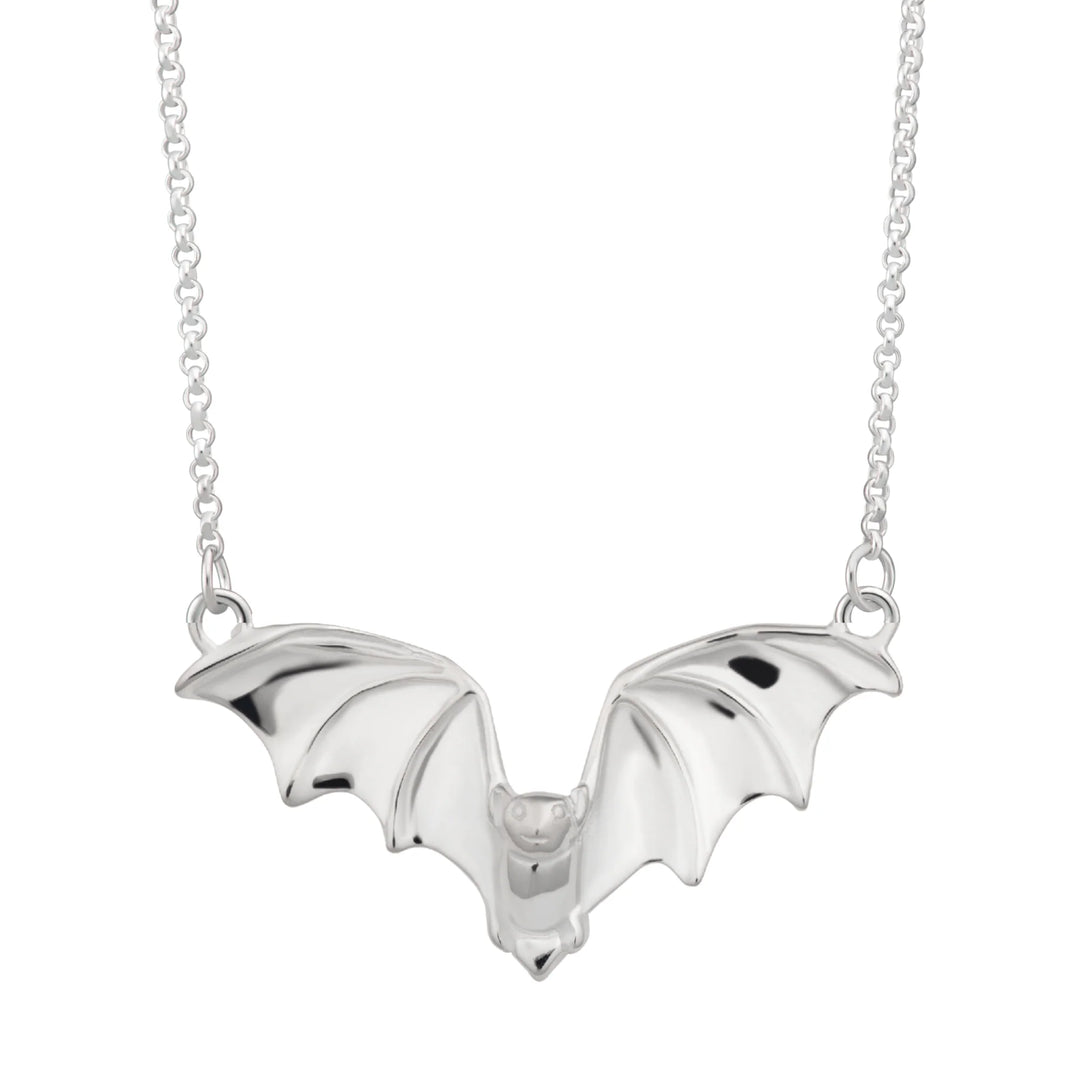 Silver Bat Necklace NSBAT