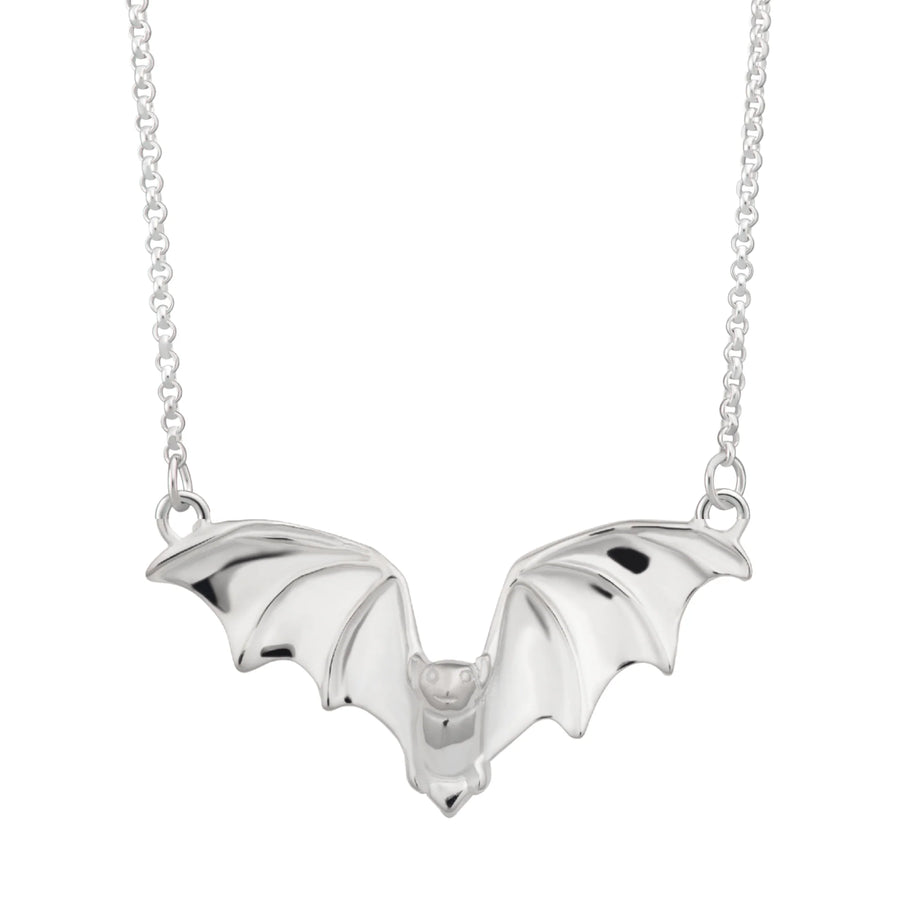 Silver Bat Necklace NSBAT