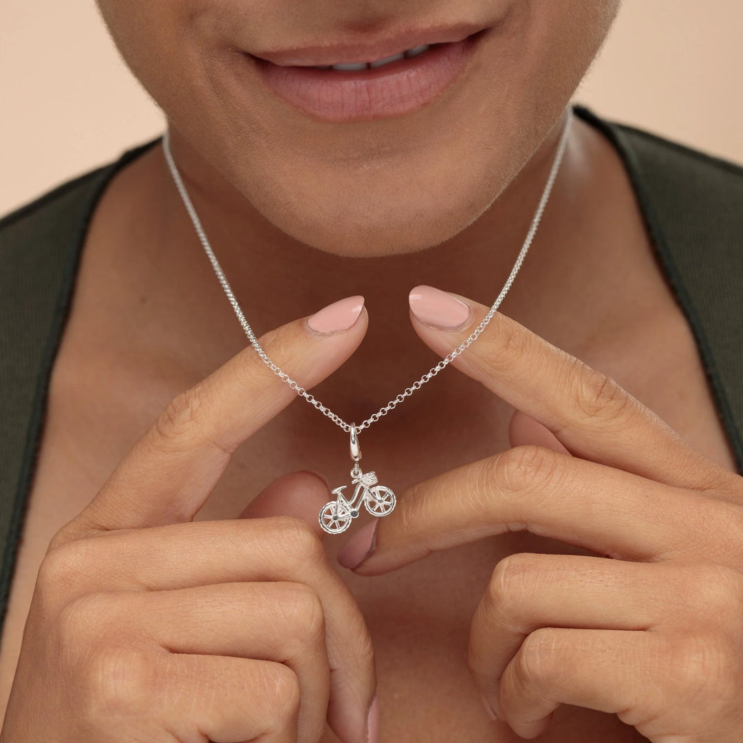 Silver Bicycle Necklace CNSBIC-1