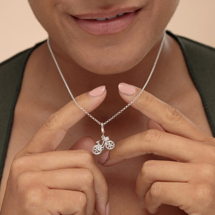 Silver Bicycle Necklace CNSBIC-1