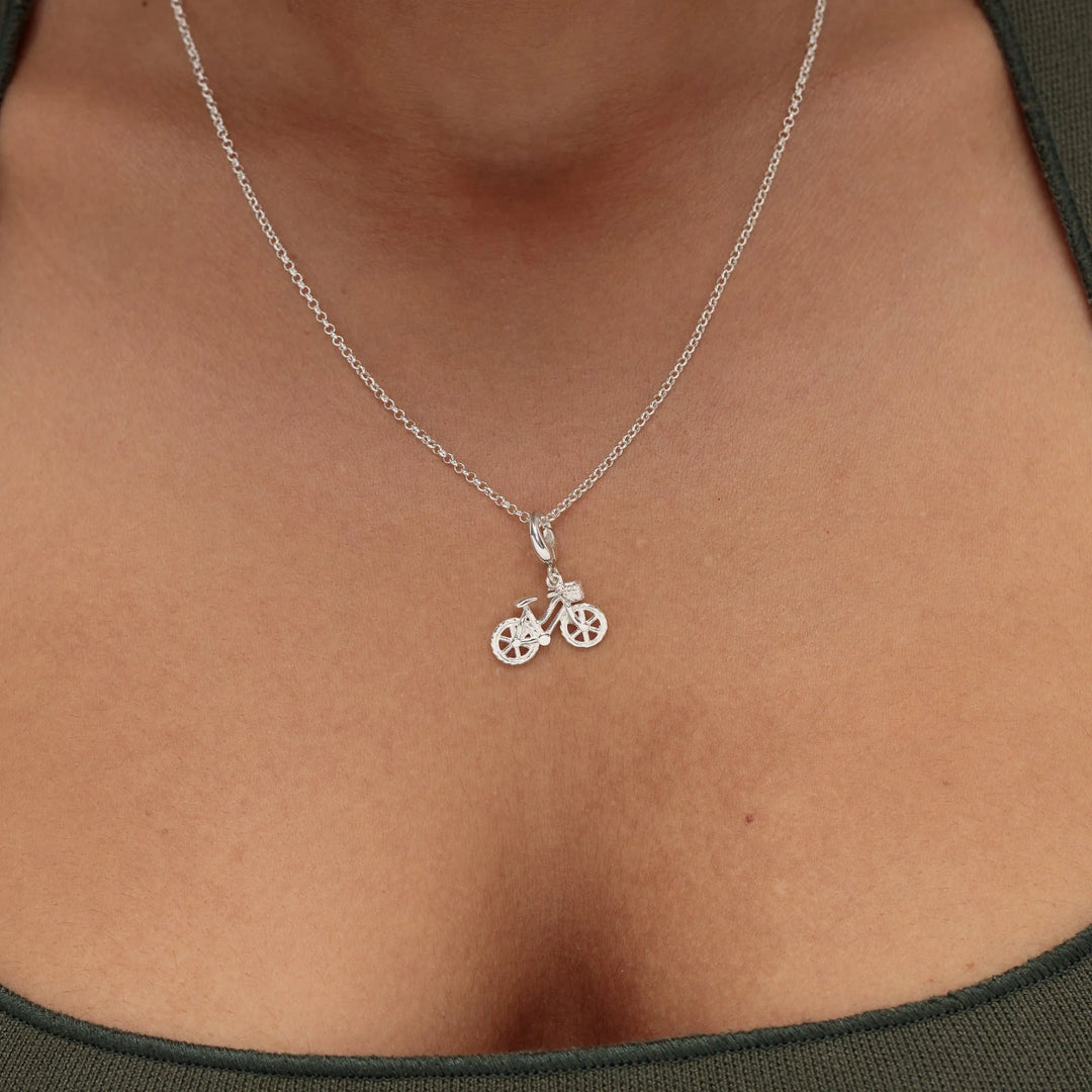 Silver Bicycle Necklace CNSBIC-1