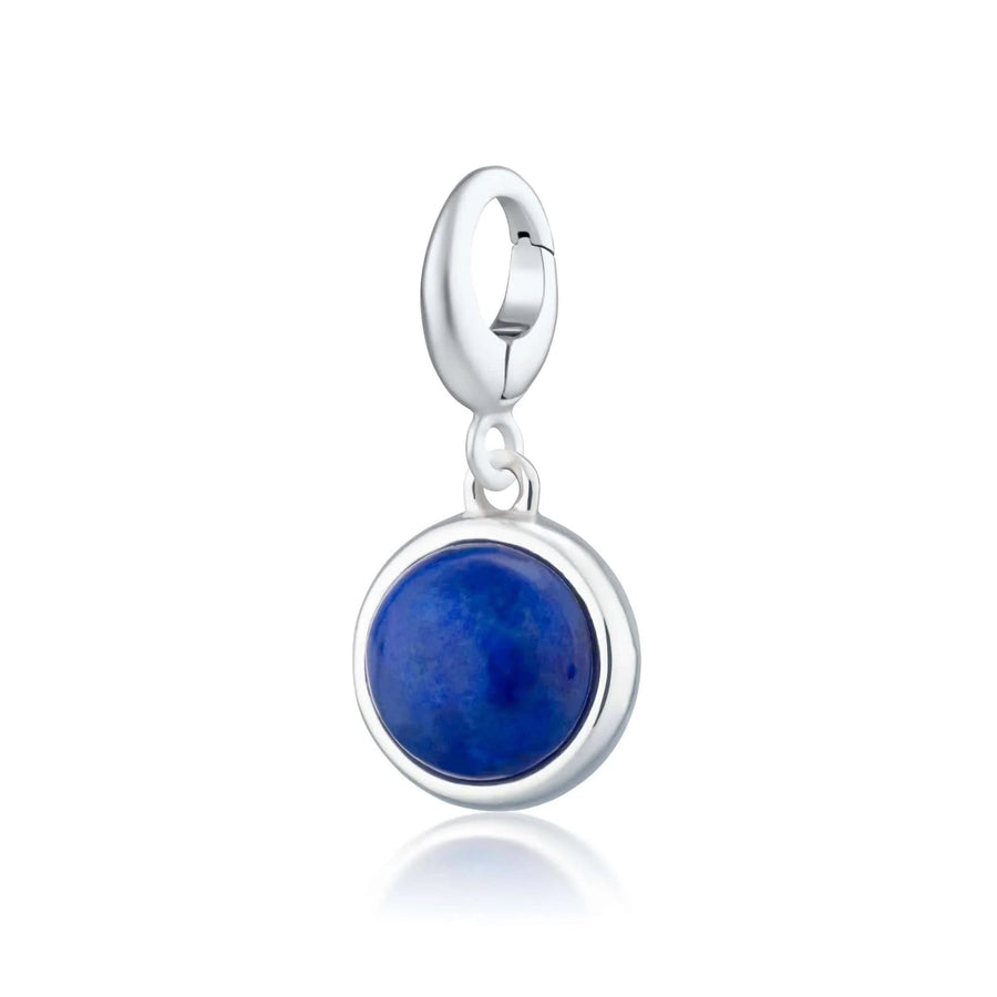 Silver Blue Lapis Healing Wisdom Stone Charm CSHSBL