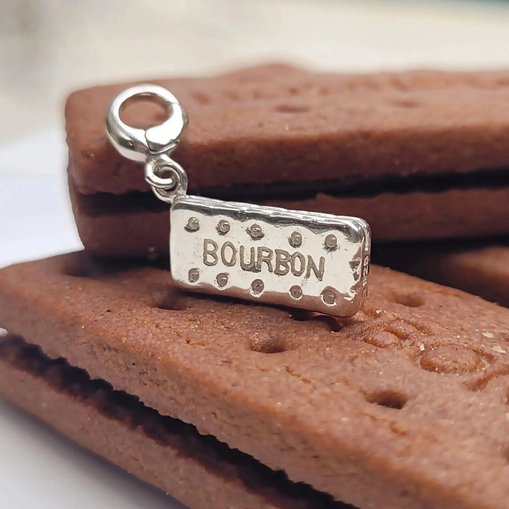 Silver Bourbon Biscuit Charm CSBON