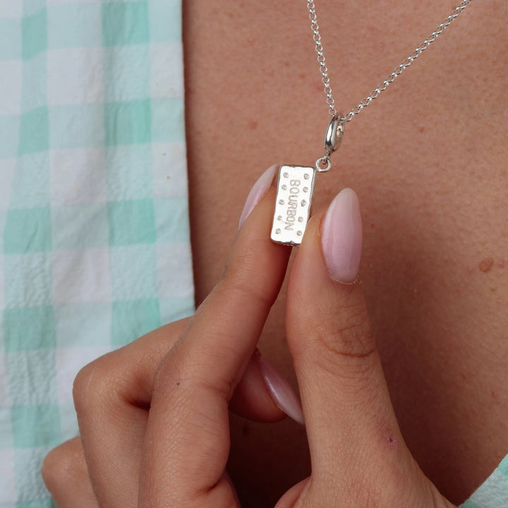 Silver Bourbon Biscuit Necklace CNSBON-1