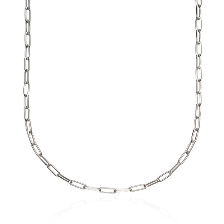 Silver Box Link Chain Necklace CHSBL