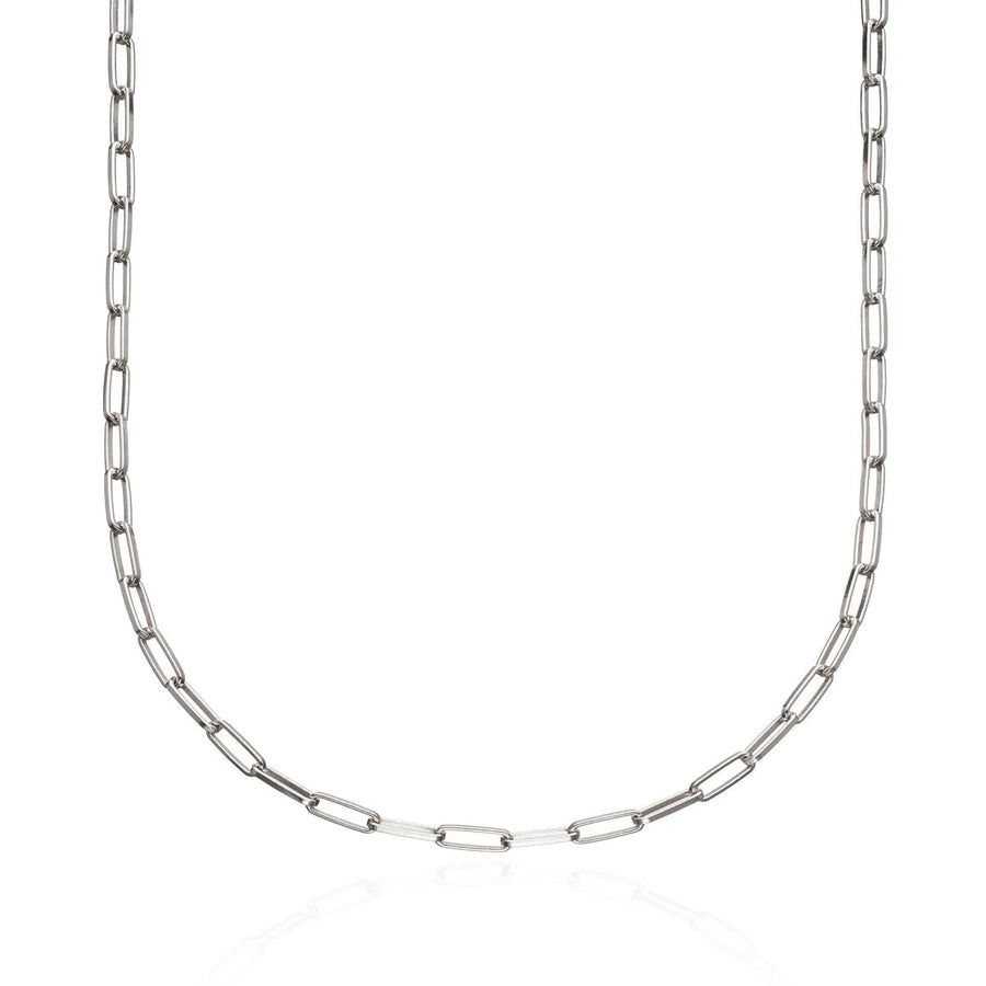 Silver Box Link Chain Necklace CHSBL