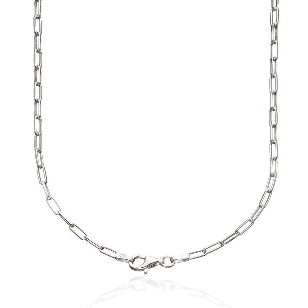 Silver Box Link Chain Necklace CHSBL