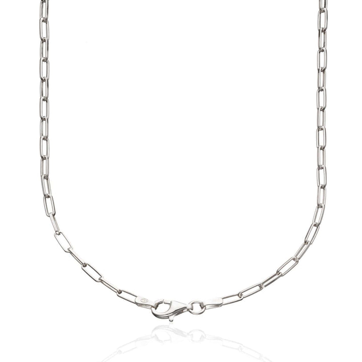 Silver Box Link Chain Necklace CHSBL