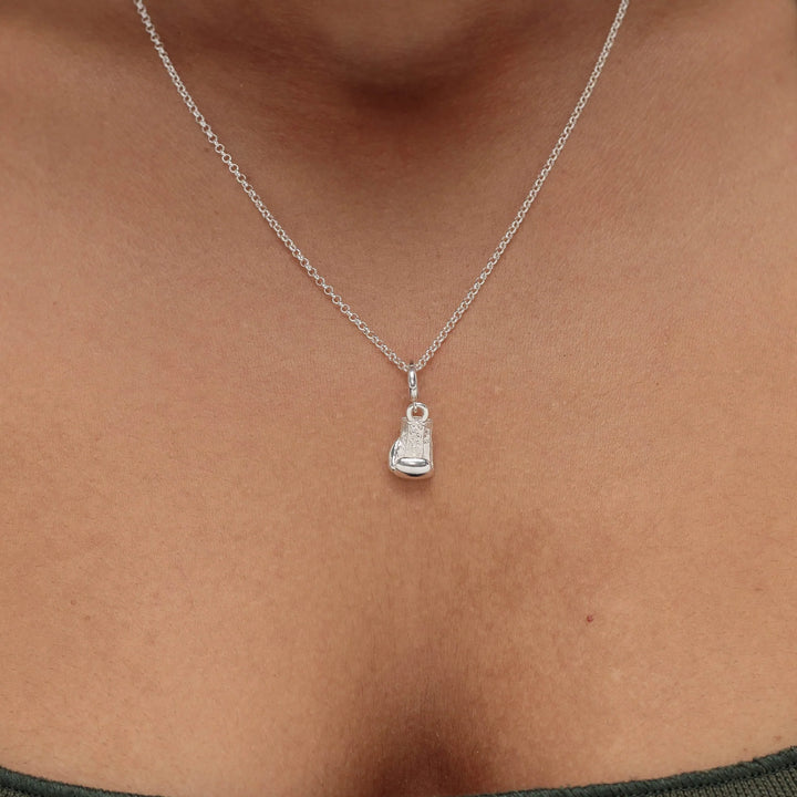 Silver Boxing Glove Necklace CNSBOX-1