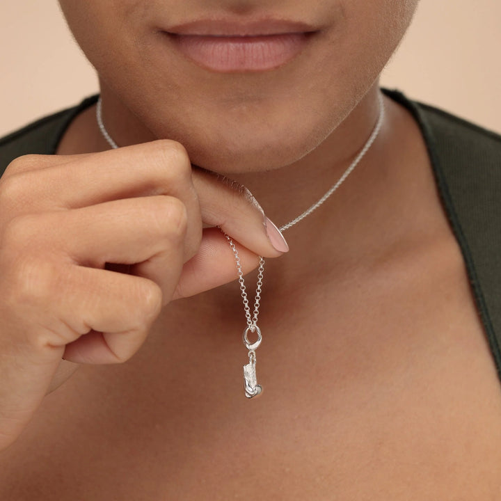 Silver Boxing Glove Necklace CNSBOX-1