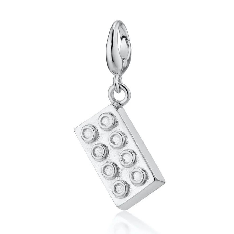 Silver Building Block Charm CSBB