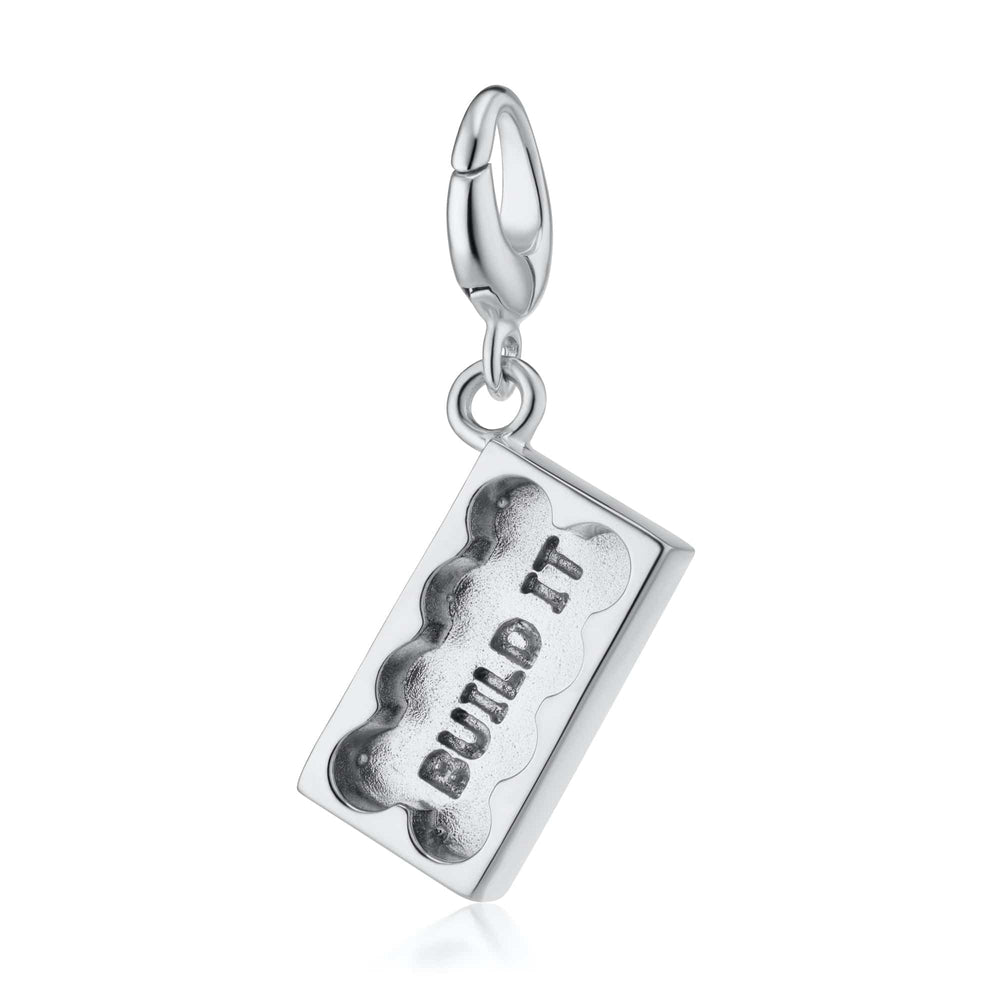 Silver Building Block Charm CSBB