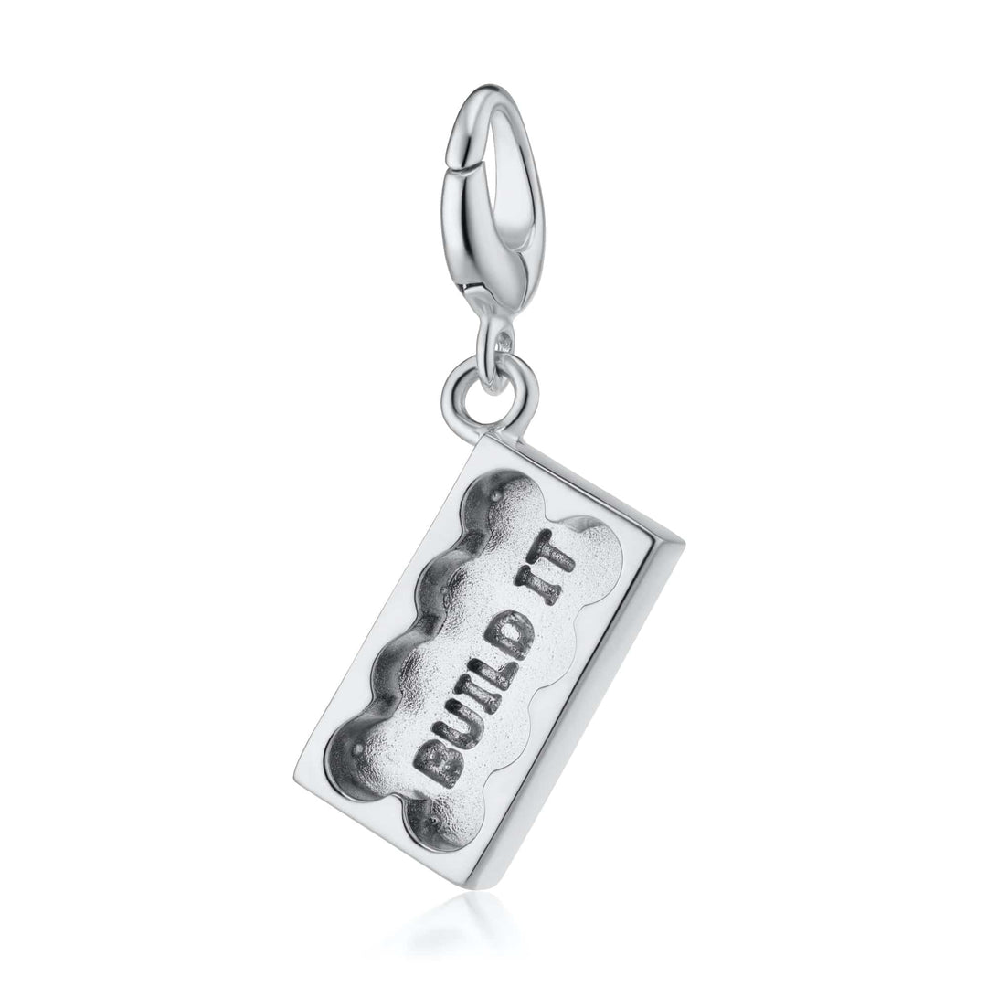 Silver Building Block Charm CSBB