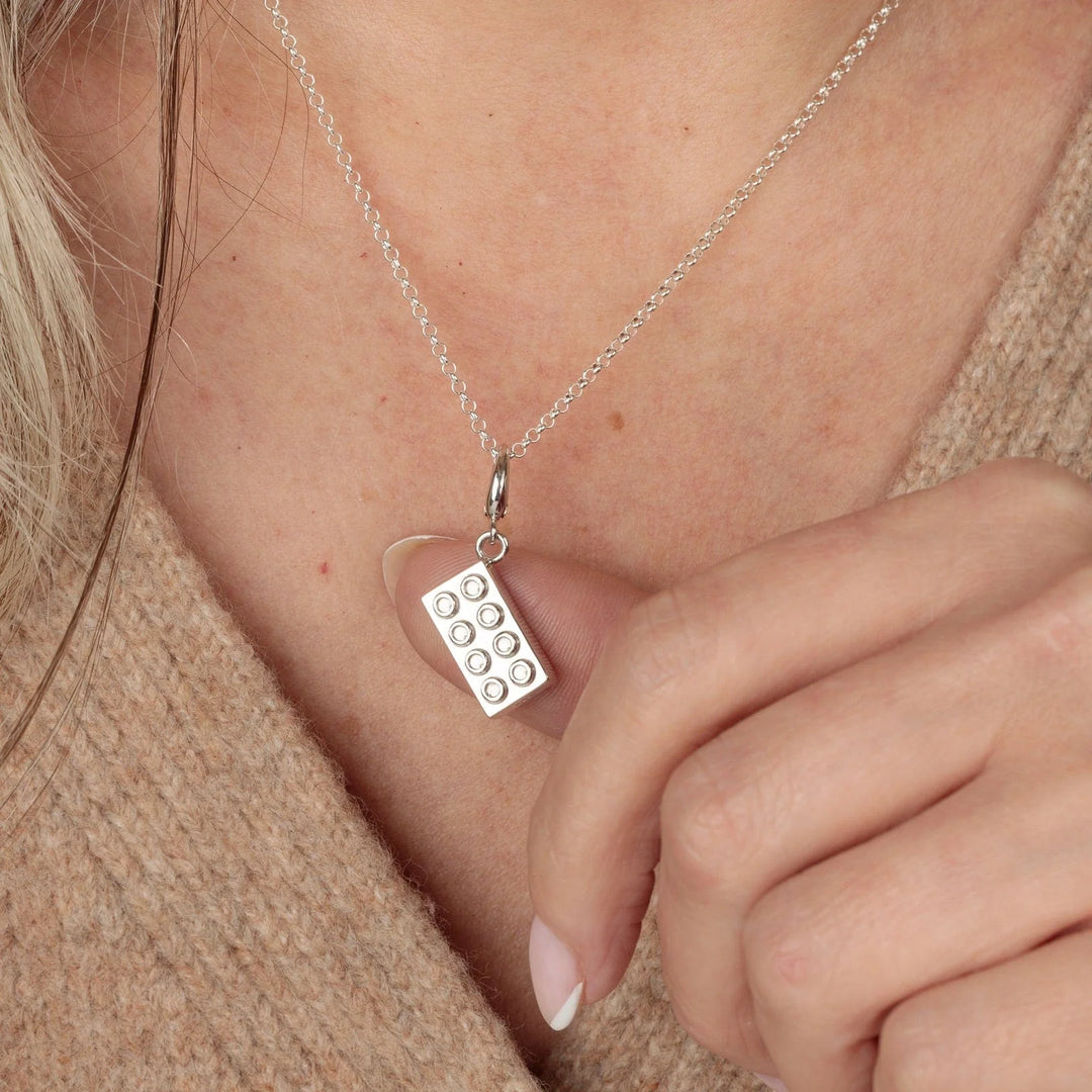 Silver Building Block Necklace CNSBB-1